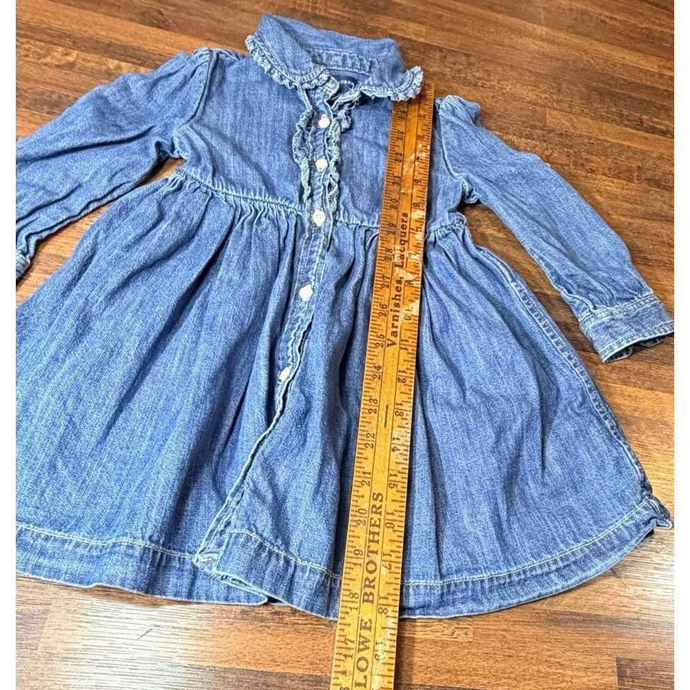 Vintage girls Ralph Lauren Blue tag denim dress.  Peter Pan collar. SZ 18 months